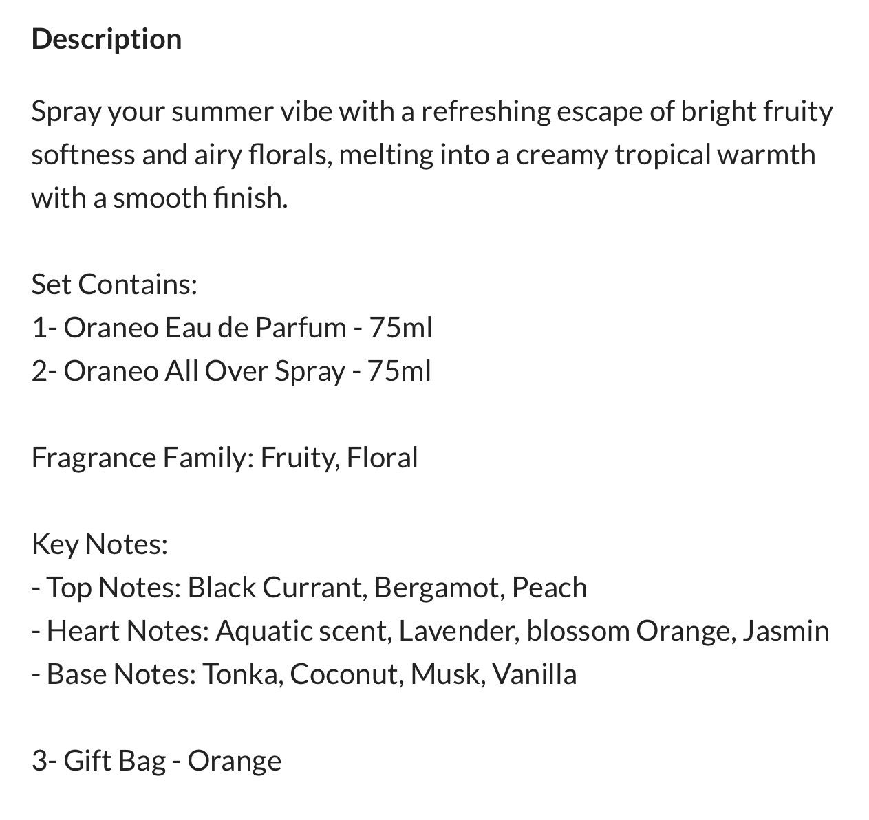 Oraneo Summer Edition Set - 3 Pcs